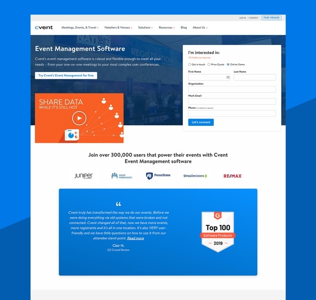 cvent home page