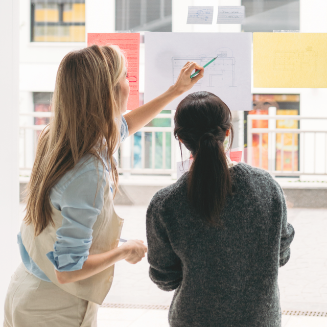 woman at whiteboard