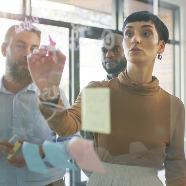 woman at whiteboard